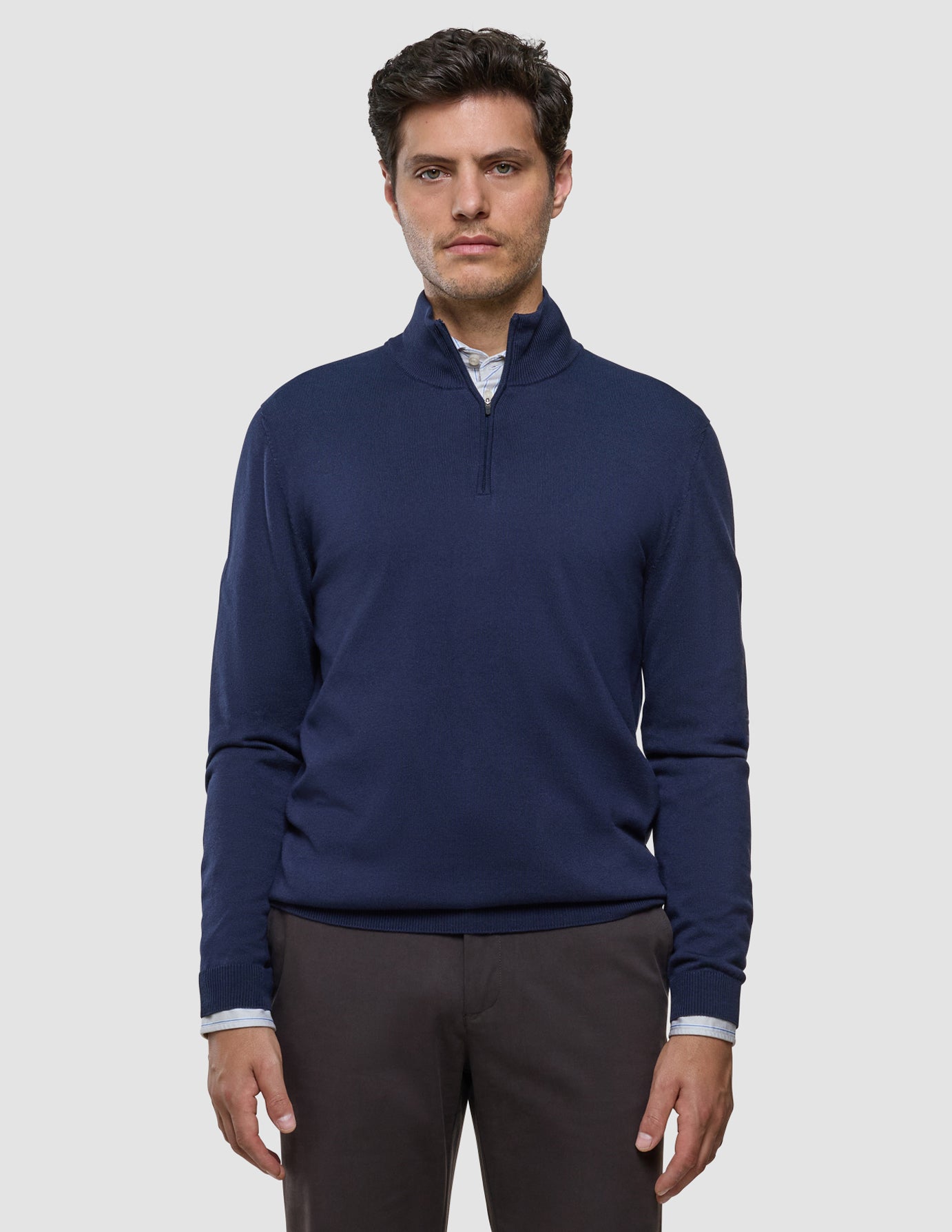 Seamless Core Knit Half Zip Dark Navy
